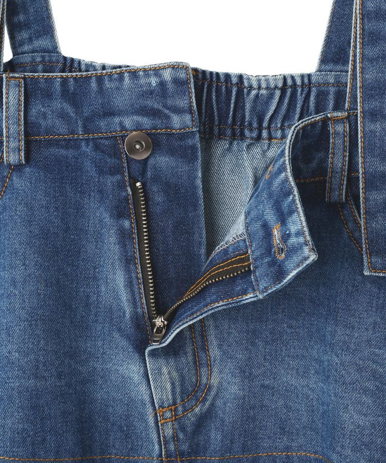 Editt by YECCA VECCA「デニムMIXデザインサロペット」|オールインワン|