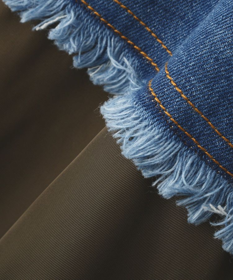 Editt by YECCA VECCA「デニムMIXデザインサロペット」|オールインワン|