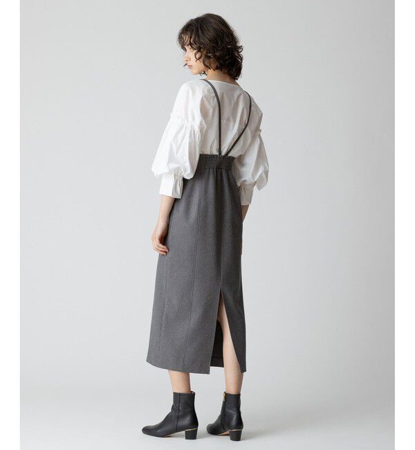 allureville「フロントジップサスペンダースカート」|ジャンパースカート|