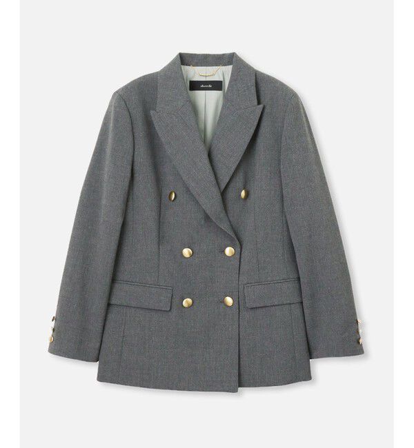 allureville「リオペルダブルブレストジャケット」|テーラードジャケット|グレー