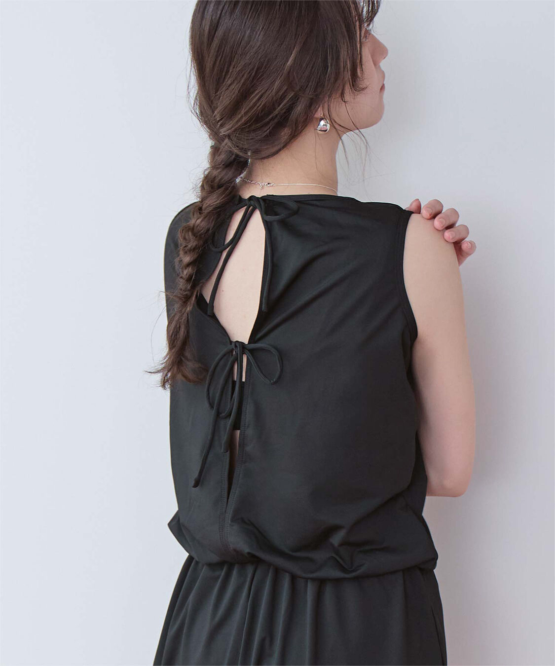 SEA DRESS「ﾊﾞｯｸﾘﾎﾞﾝﾉｰｽﾘｰﾌﾞｵｰﾙｲﾝﾜﾝ/水着」|コンビネゾン|