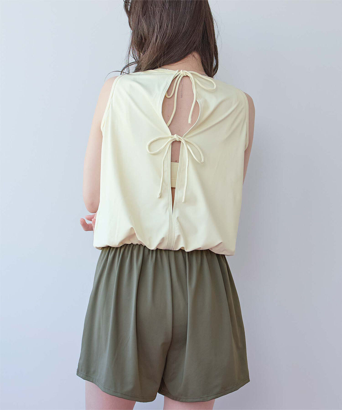 SEA DRESS「ﾊﾞｯｸﾘﾎﾞﾝﾉｰｽﾘｰﾌﾞｵｰﾙｲﾝﾜﾝ/水着」|コンビネゾン|