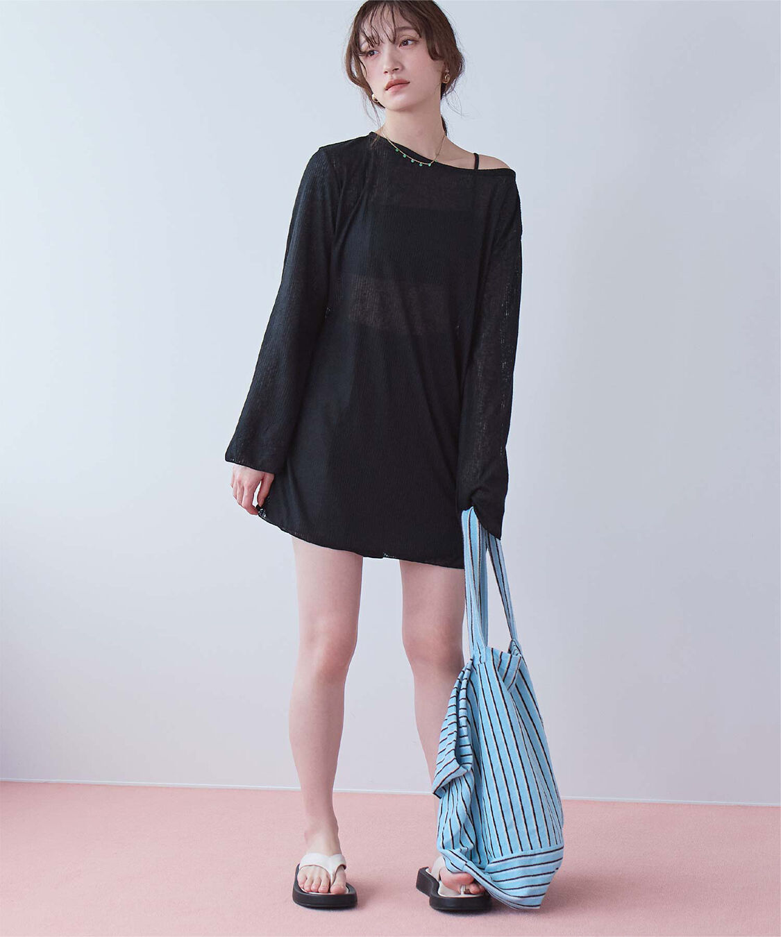 SEA DRESS「4点セット/リラックストップス&ショートパンツ付ビキニ/水着」|ビキニ|