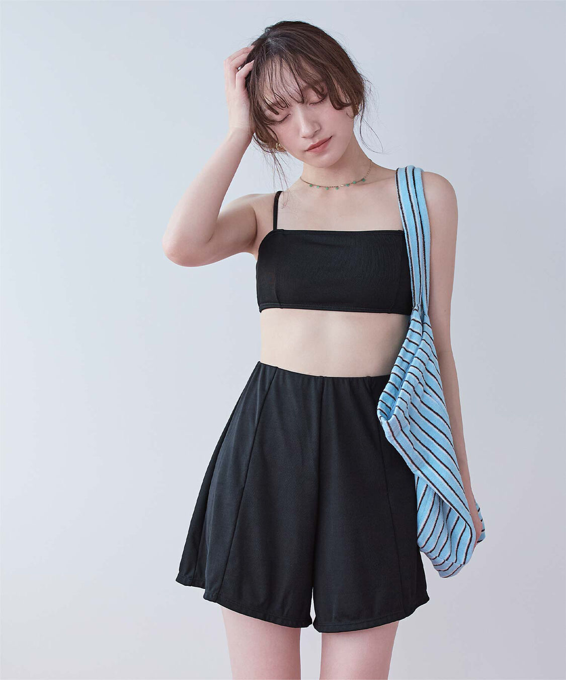 SEA DRESS「4点セット/リラックストップス&ショートパンツ付ビキニ/水着」|ビキニ|