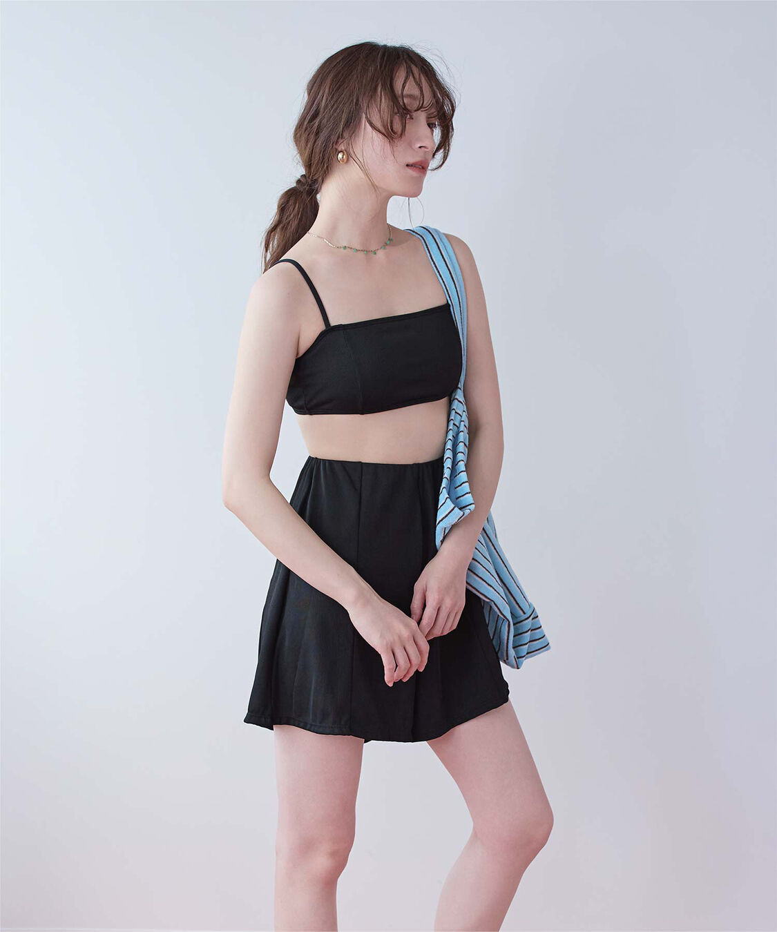 SEA DRESS「4点セット/リラックストップス&ショートパンツ付ビキニ/水着」|ビキニ|