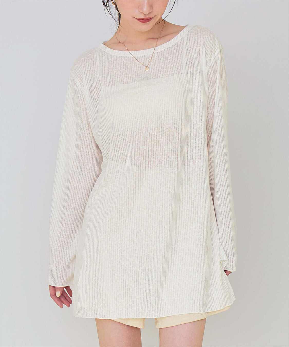 SEA DRESS「4点セット/リラックストップス&ショートパンツ付ビキニ/水着」|ビキニ|ｵﾌﾎﾜｲﾄ/ｱｲﾎﾞﾘｰ