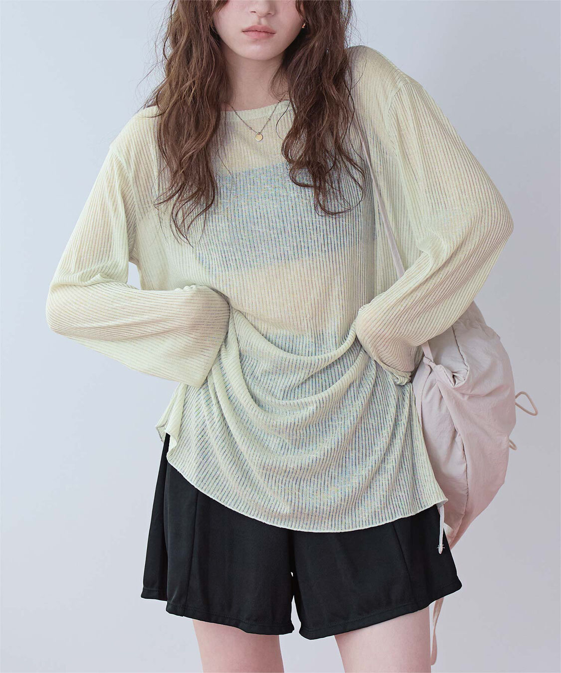 SEA DRESS「4点セット/リラックストップス&ショートパンツ付ビキニ/水着」|ビキニ|ﾍﾟｰﾙｸﾞﾘｰﾝ/ﾌﾞﾗｯｸ