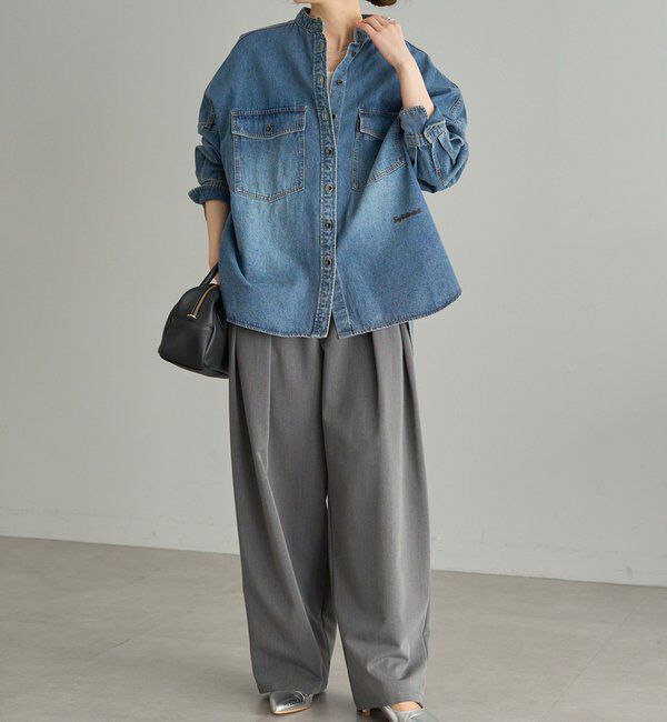  「【累計1万枚突破！/名品】ヴィンテージライクデニムバンドカラーシャツ」|シャツ・ブラウス|