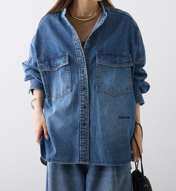  「【累計1万枚突破！/名品】ヴィンテージライクデニムバンドカラーシャツ」|シャツ・ブラウス|