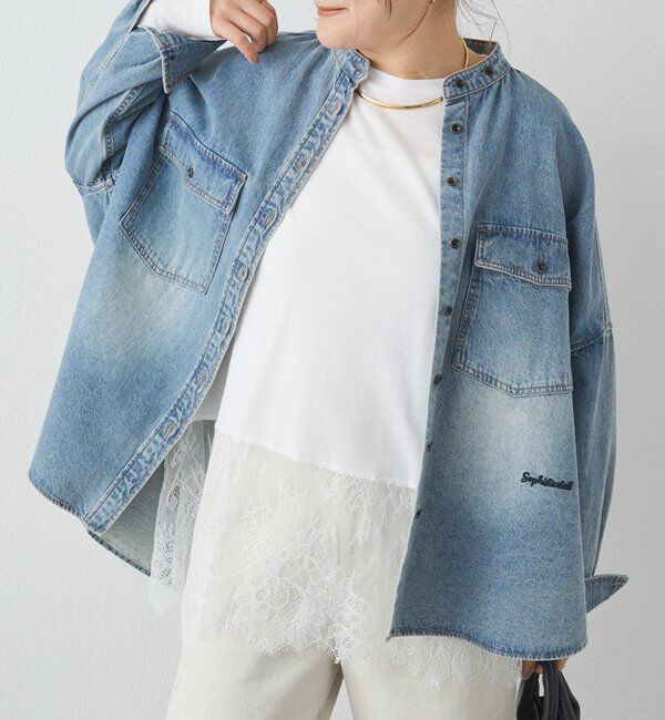  「【累計1万枚突破！/名品】ヴィンテージライクデニムバンドカラーシャツ」|シャツ・ブラウス|
