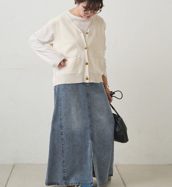  「【手洗い可能】ミラノリブニットジレベスト」|ニット・セーター|