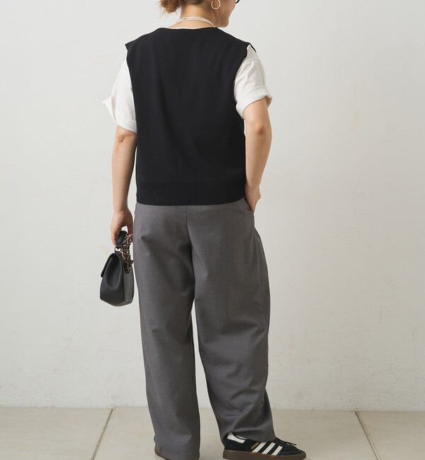  「【手洗い可能】ミラノリブニットジレベスト」|ニット・セーター|