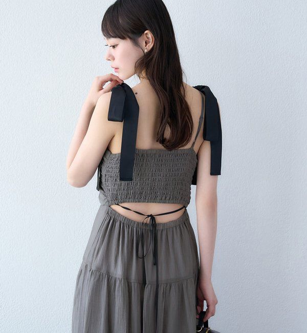  「背中あきティアードキャミワンピ」|ワンピース|