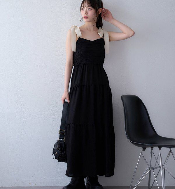  「背中あきティアードキャミワンピ」|ワンピース|