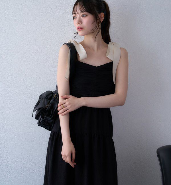  「背中あきティアードキャミワンピ」|ワンピース|