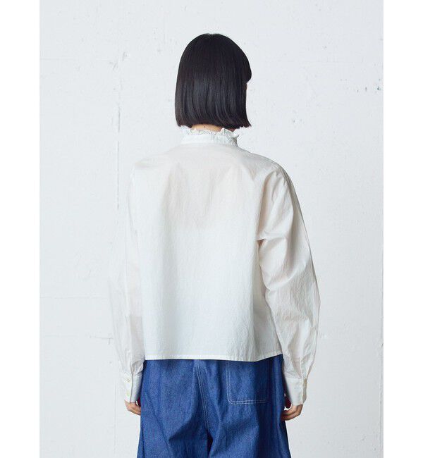 MidiUmi「MidiUmi フロントフリルレースシャツ」|シャツ・ブラウス|