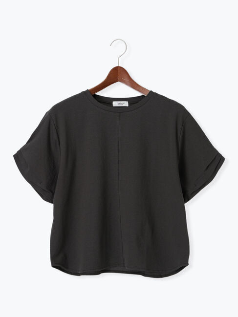 Te chichi TERRASSE「ドライ天竺タックスリーブトップス」|Tシャツ・カットソー|チャコールグレー