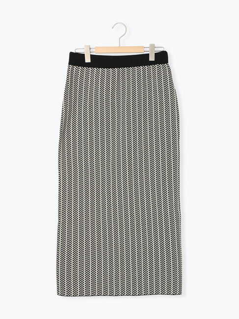 Samansa Mos2 blue「ニットストレートスカート」|スカート|