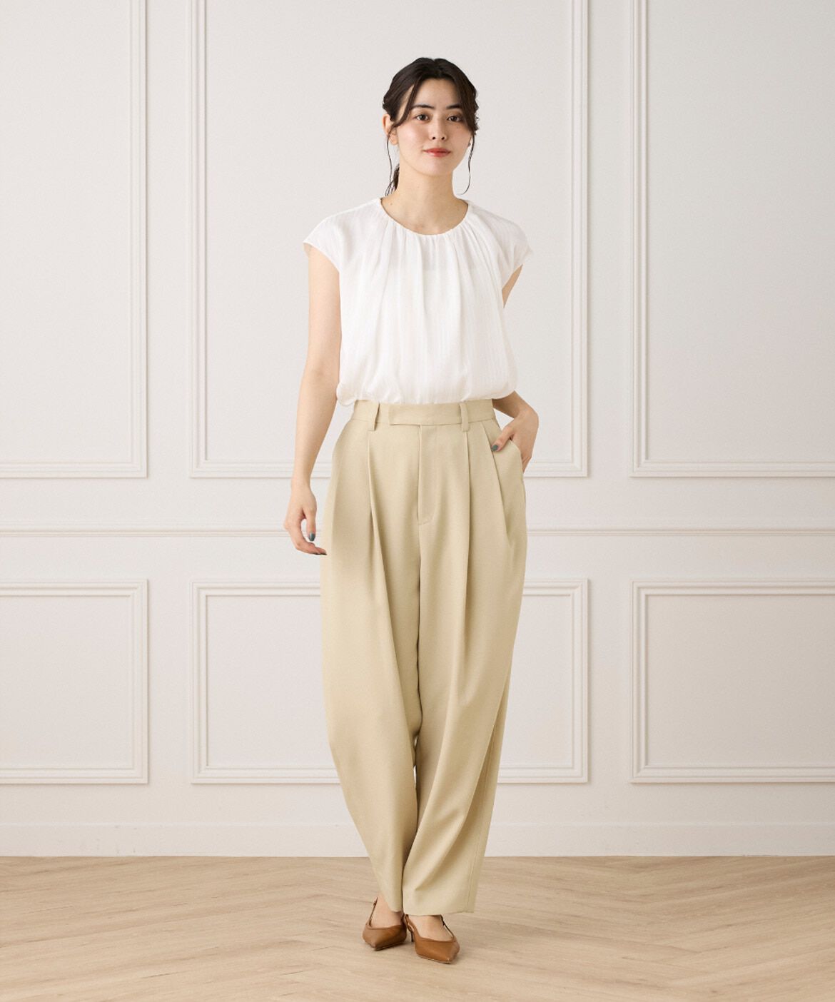 INED「シアーストライプブラウス　」|シャツ・ブラウス|