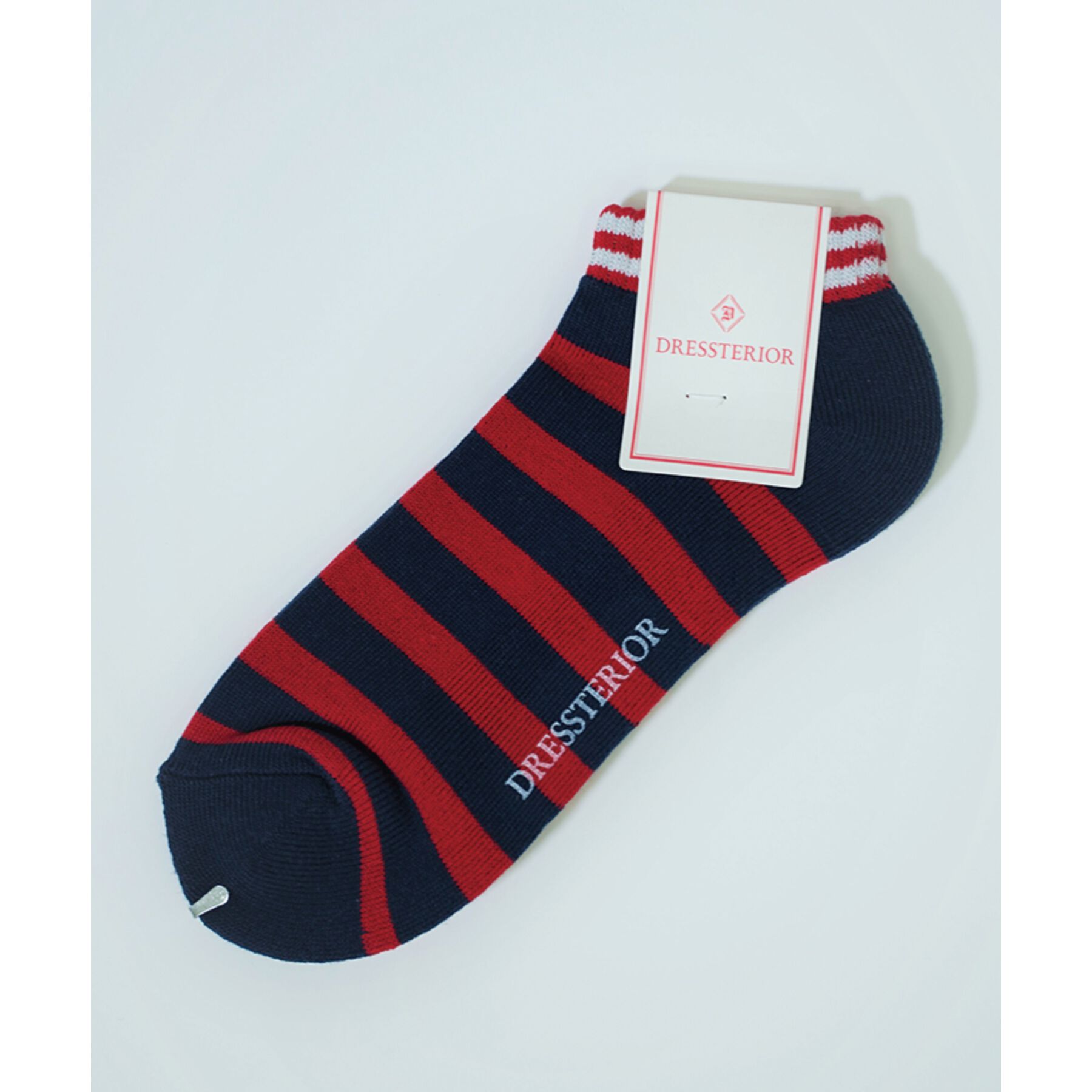 DRESSTERIOR「ボーダーショートソックス」|ソックス|ワインレッド(363