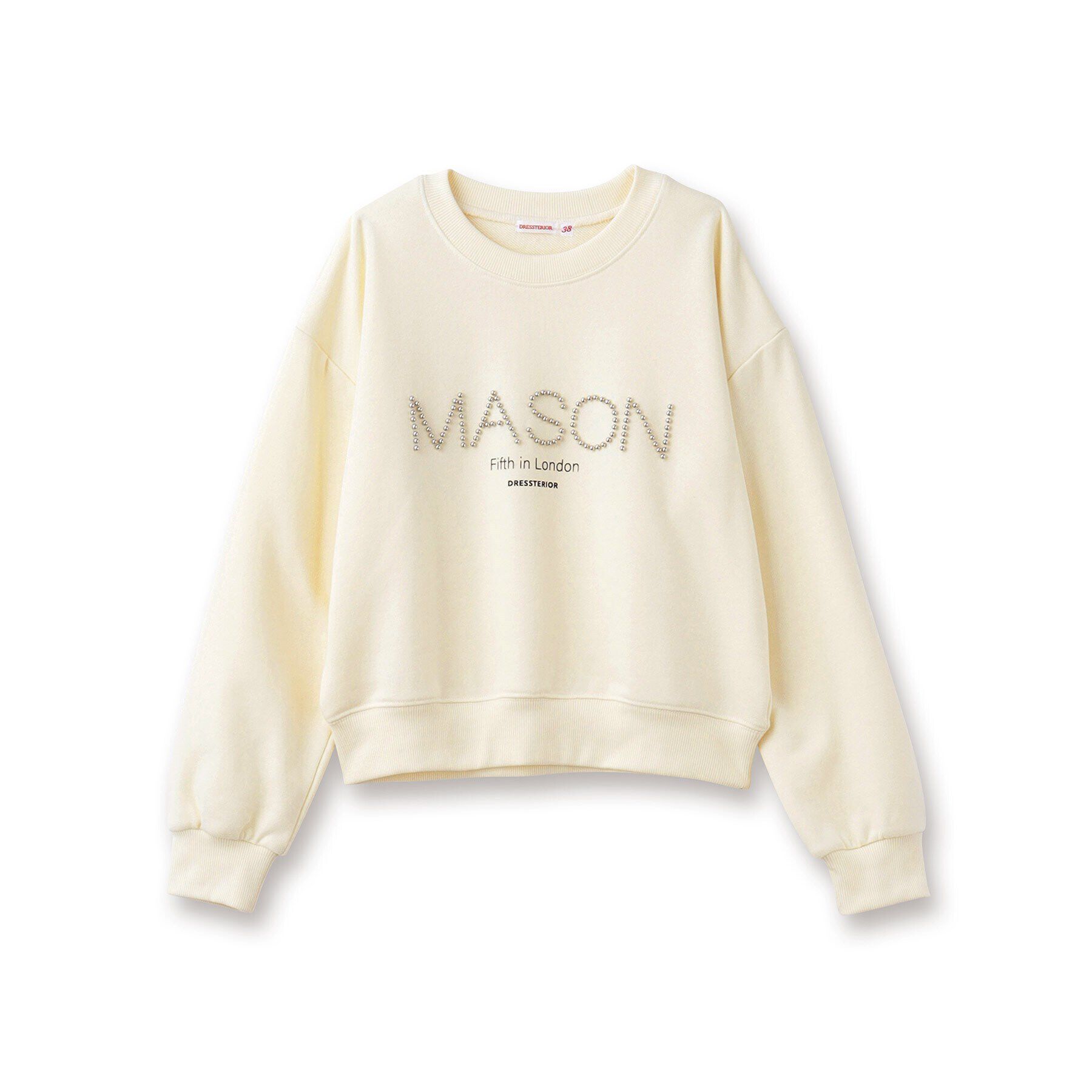 DRESSTERIOR「【洗える/ショート丈】メイソンスタッズロゴ裏毛プルオーバー」|パーカー|