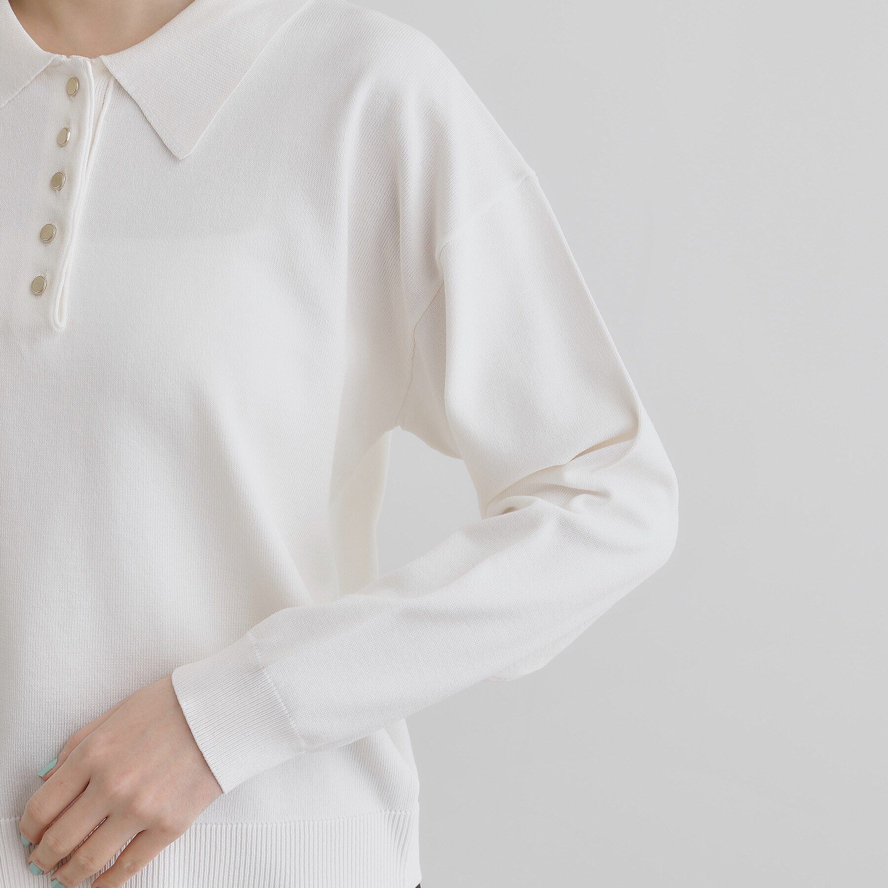 grove「配色ポロニットプルオーバー」|ニット・セーター|