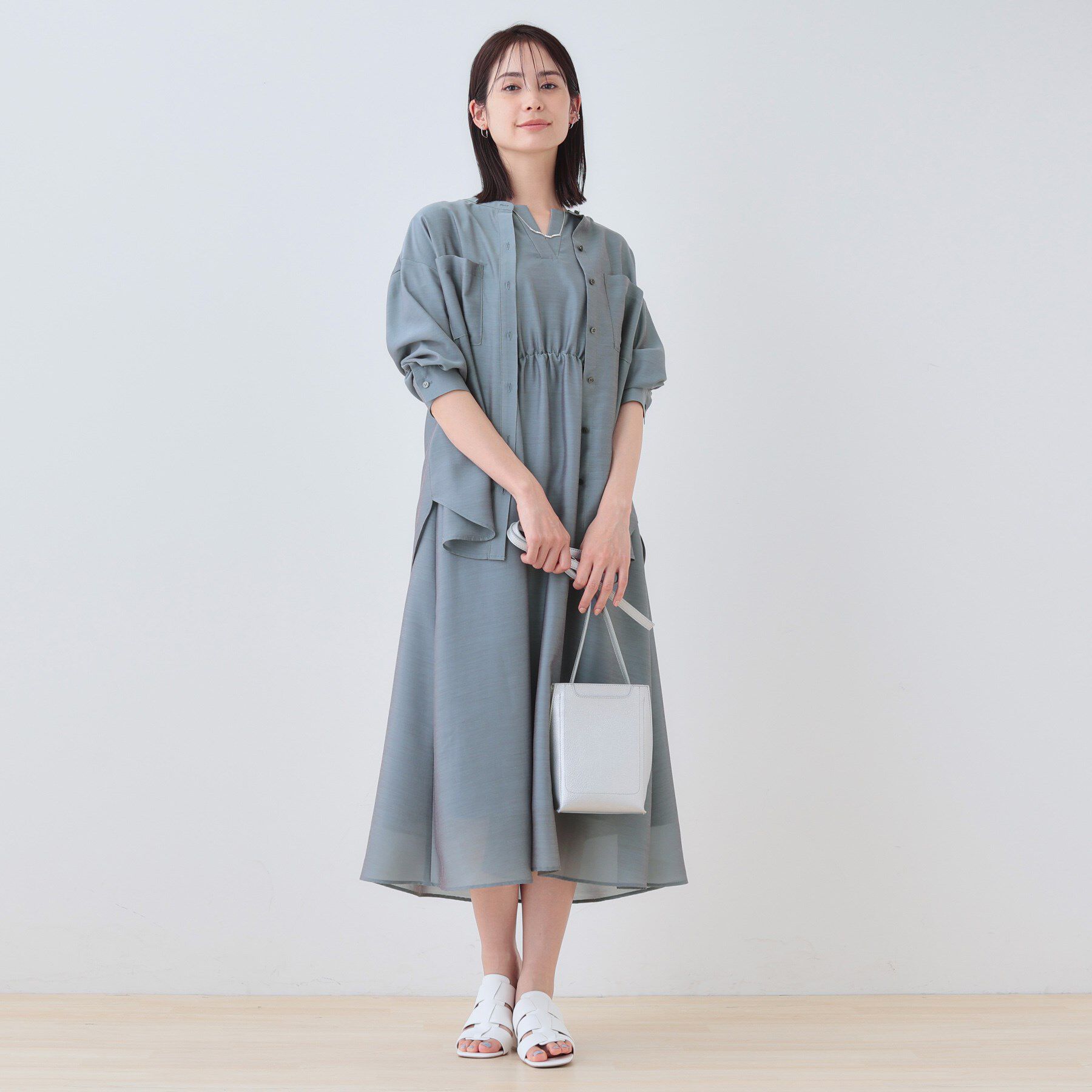 INDIVI「【洗える／エアリー】ハイウエストワンピース」|ワンピース|