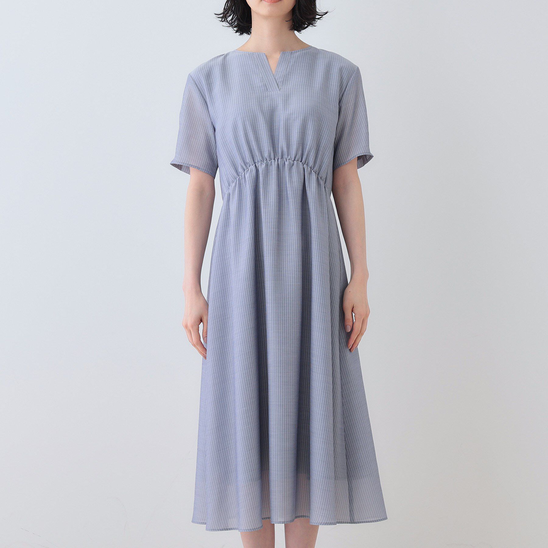 INDIVI「【洗える／エアリー】ハイウエストワンピース」|ワンピース|