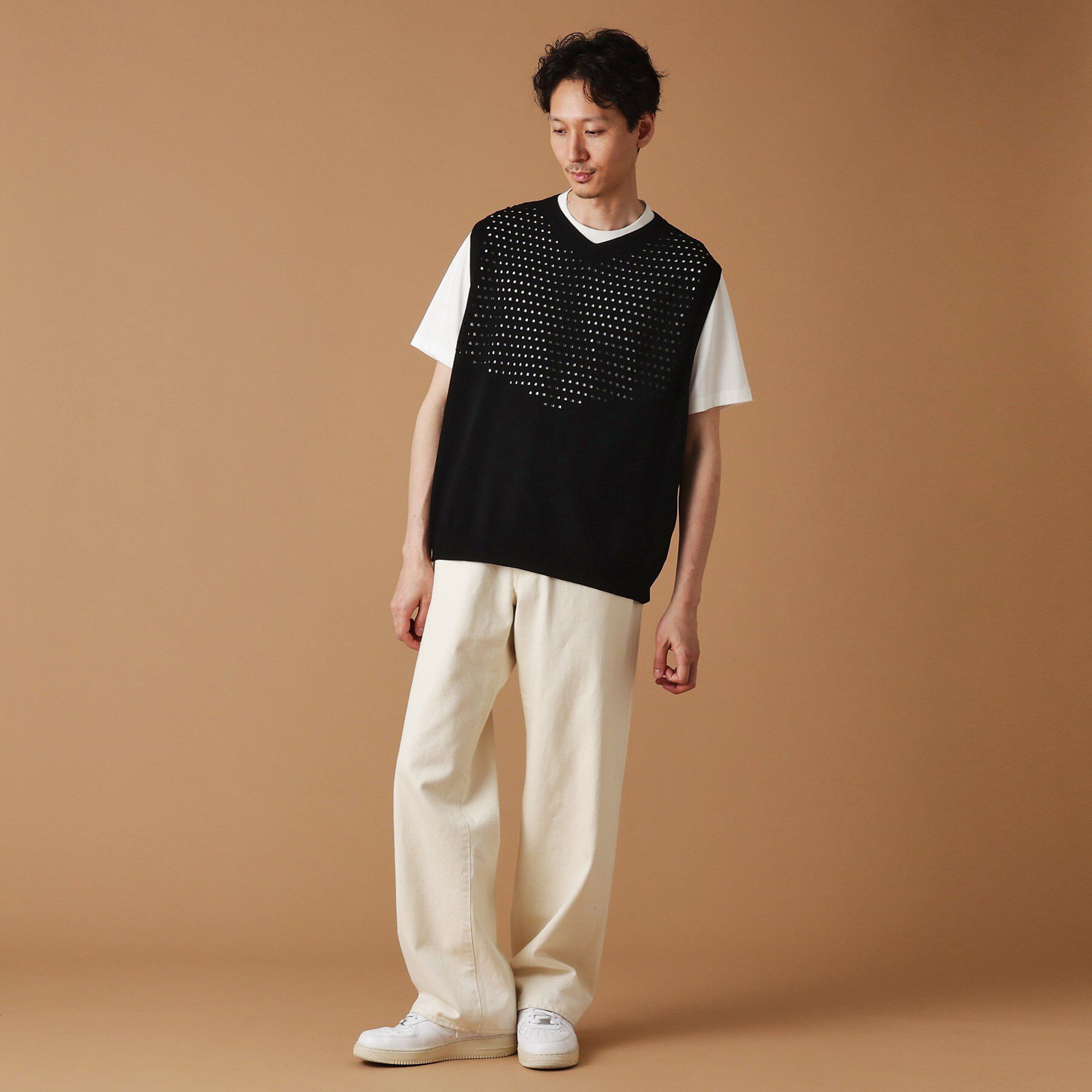 40CARATS&525「透け編みニットべスト」|ニット・セーター|