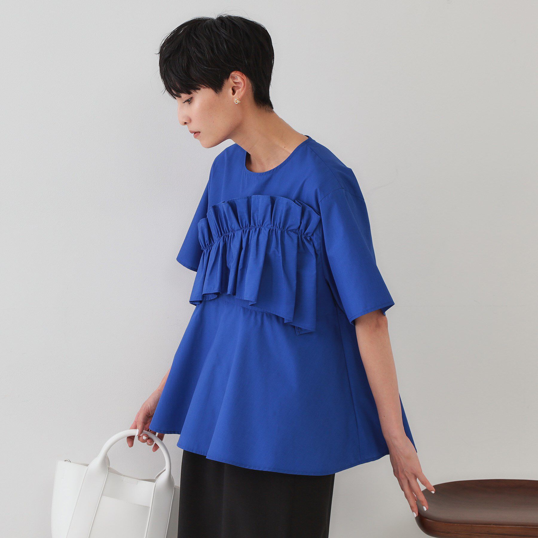 OPAQUE.CLIP「フリルデザインペプラムブラウス【洗濯機洗い可】」|シャツ・ブラウス|