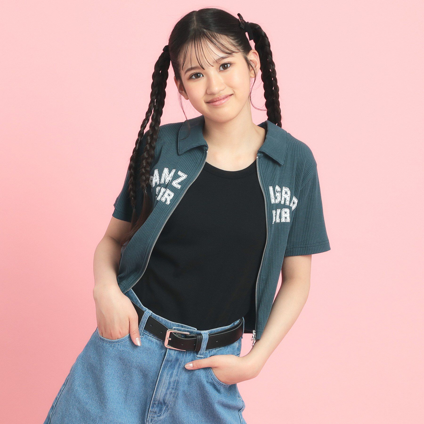 PINK-latte「◆シンプルタンクトップ」|キャミソール|ブラック(019)