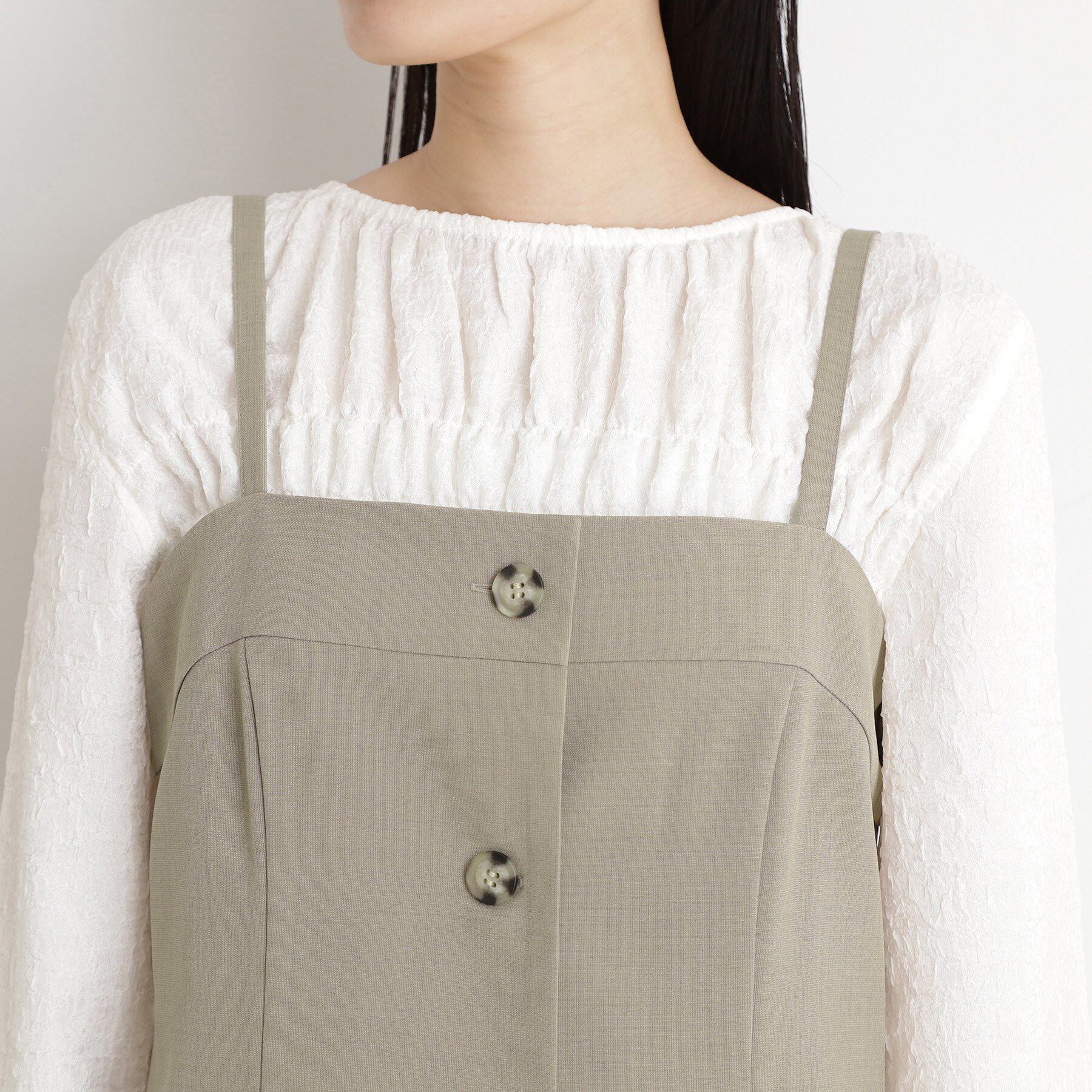 THE SHOP TK「麻調キャミビスチェ【洗濯機OK】」|キャミソール|