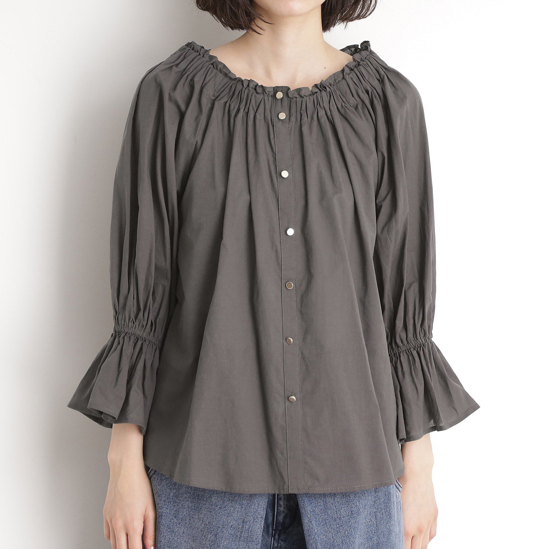 THE SHOP TK「【前後2WAY】ギャザーブラウス/洗濯機OK」|シャツ・ブラウス|
