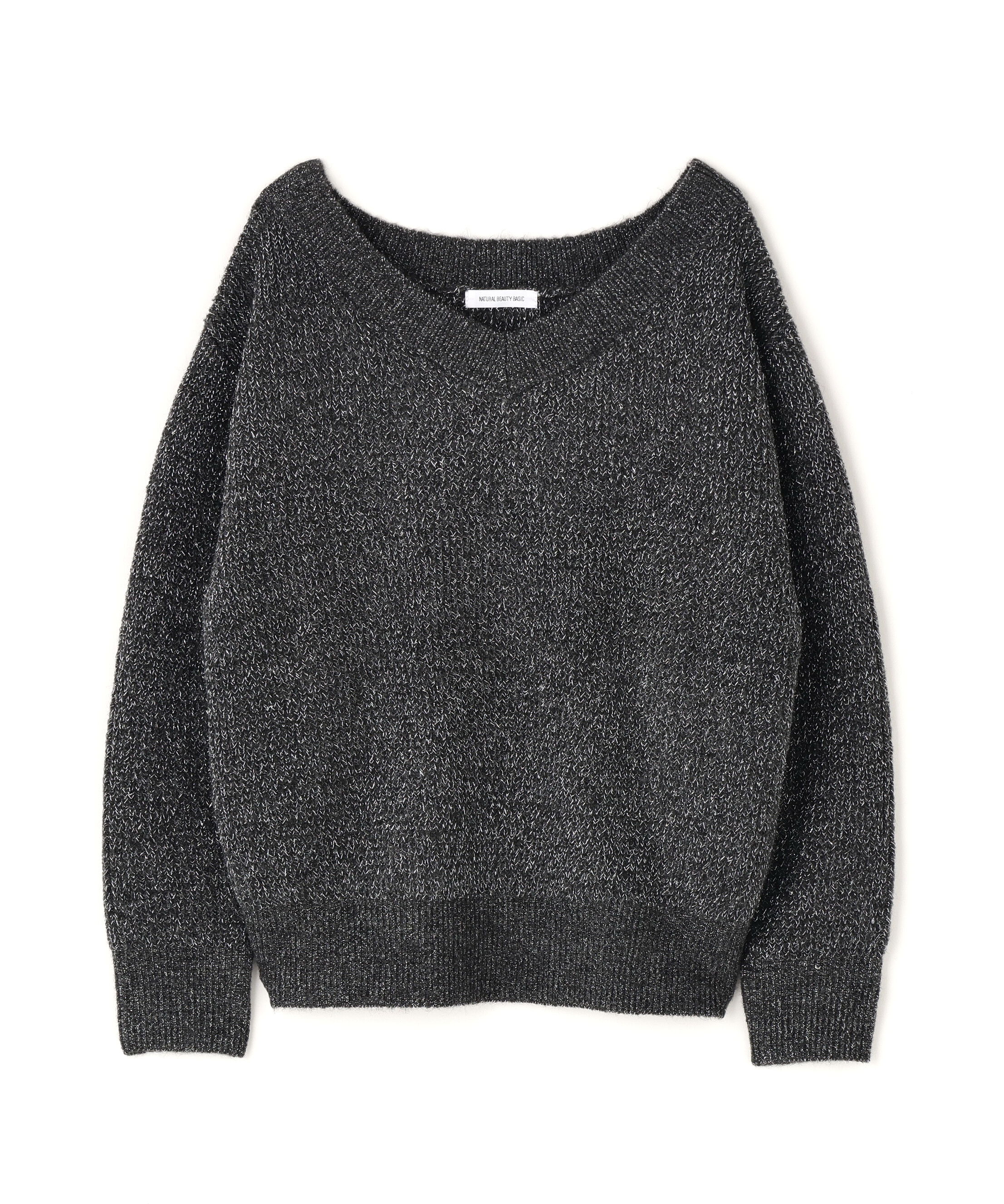  「Vネックボクシーラメニット」|ニット・セーター|