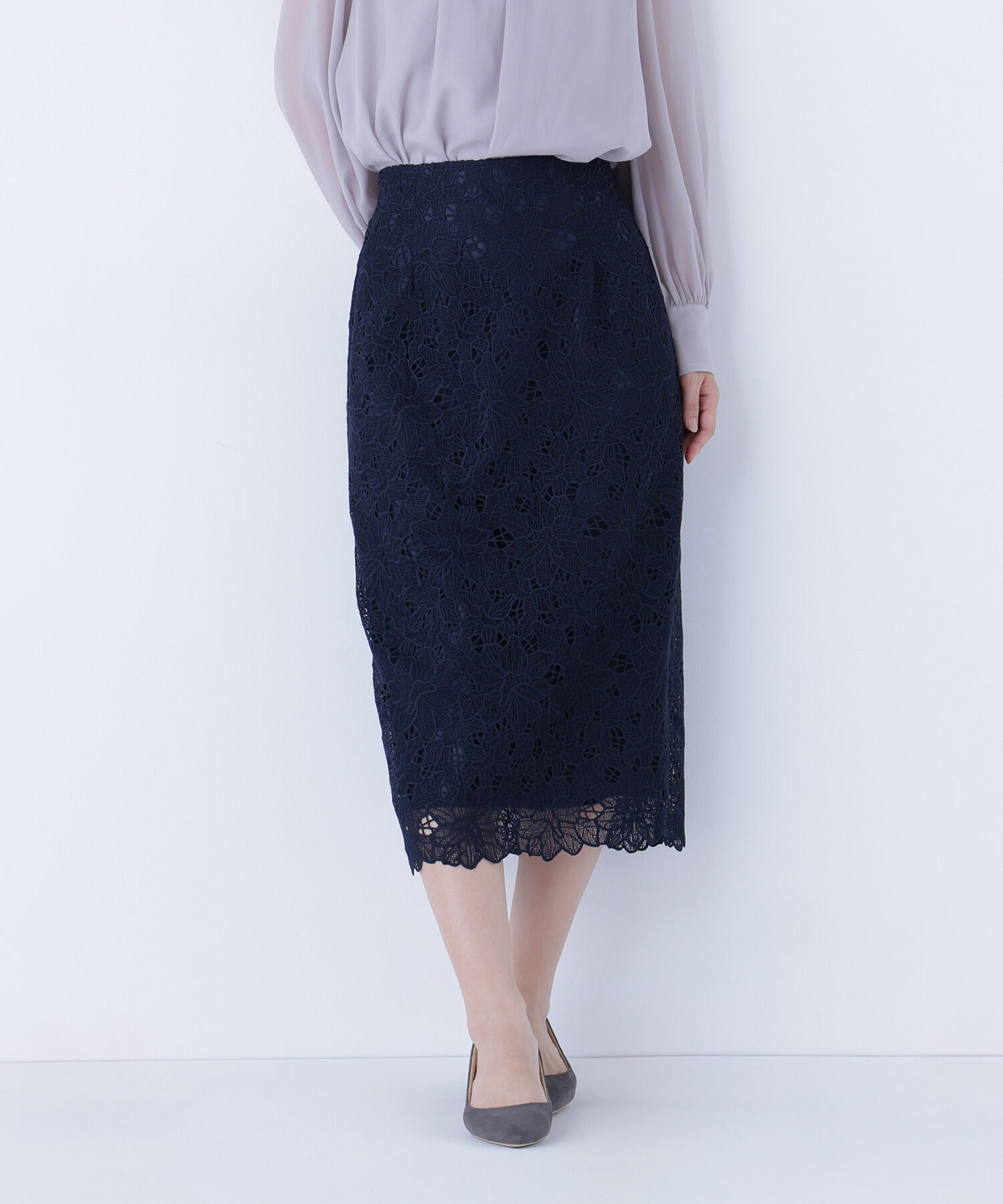  「フラワーレースタイトスカート」|スカート|