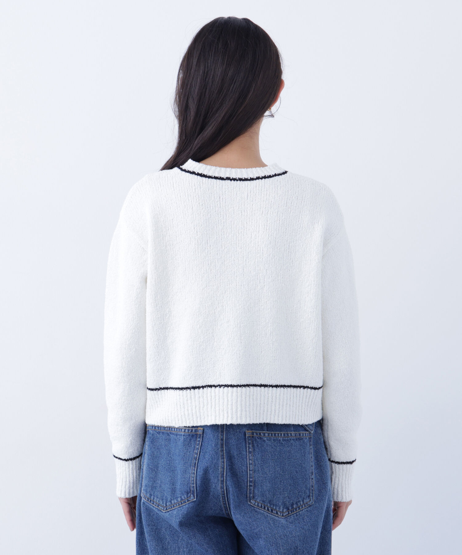  「〈N.〉バイカラーラインポケットカーディガン」|ニット・セーター|