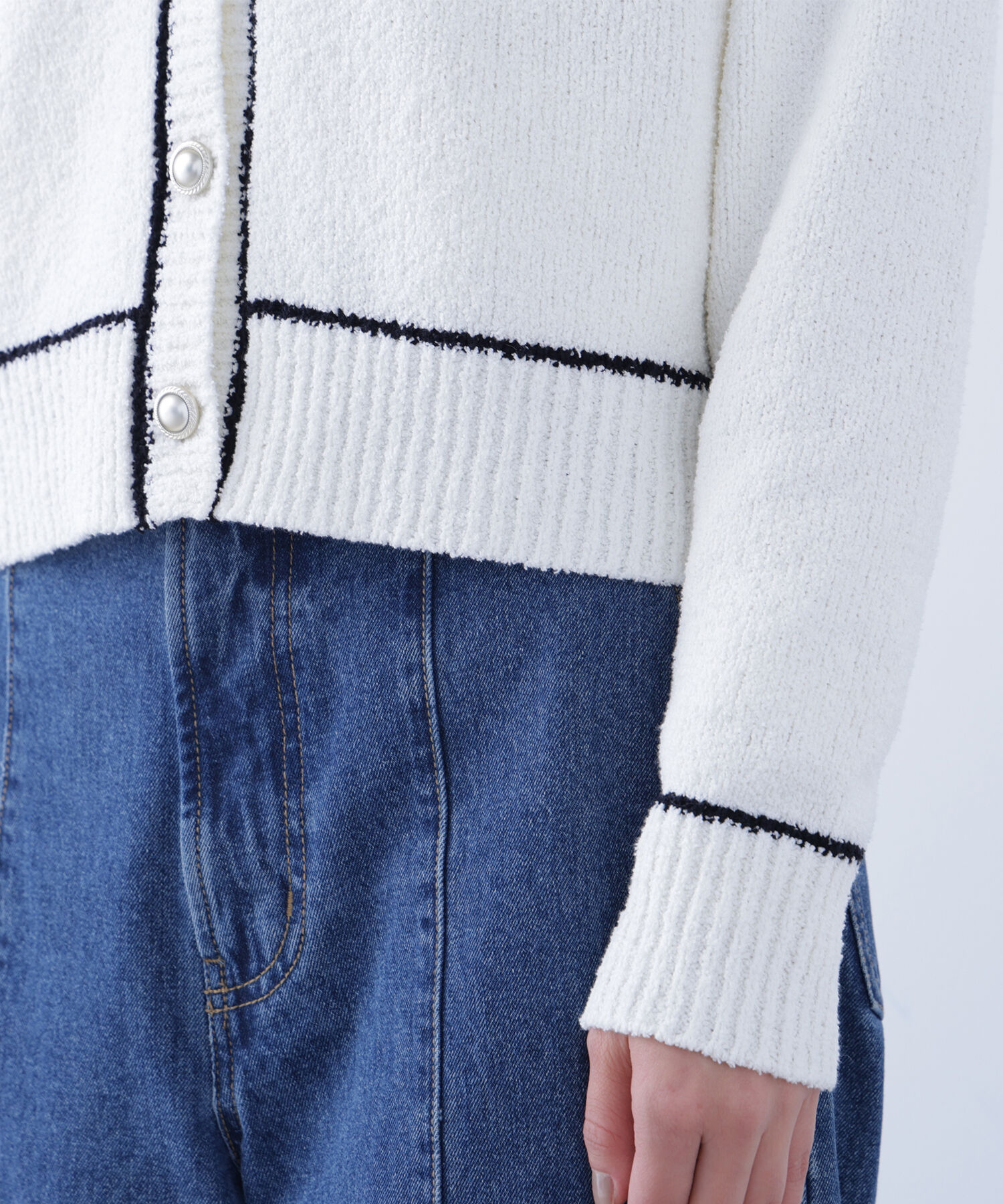  「〈N.〉バイカラーラインポケットカーディガン」|ニット・セーター|