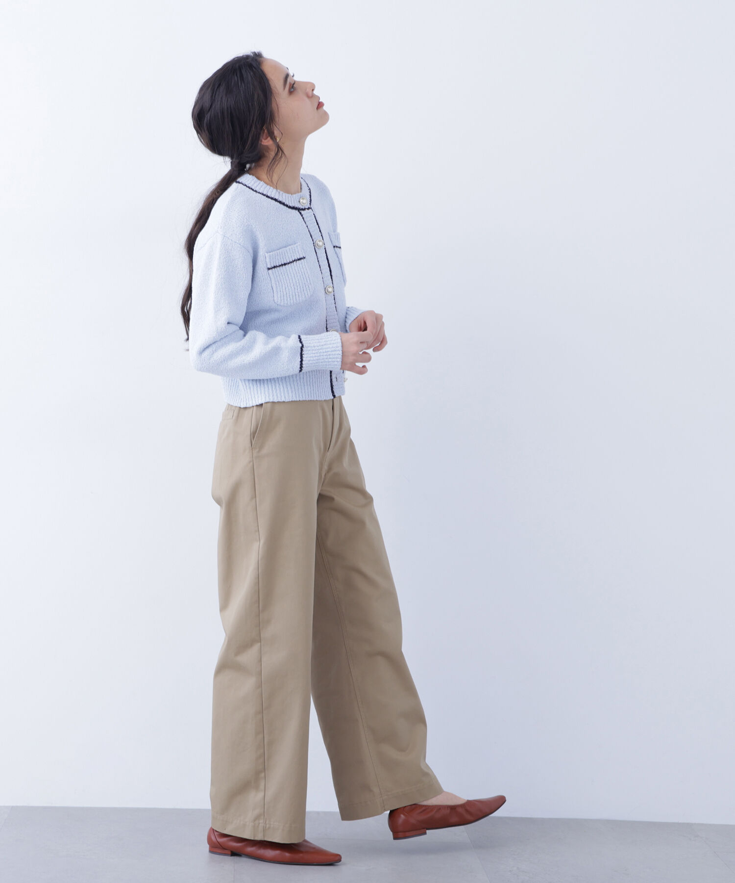  「〈N.〉バイカラーラインポケットカーディガン」|ニット・セーター|