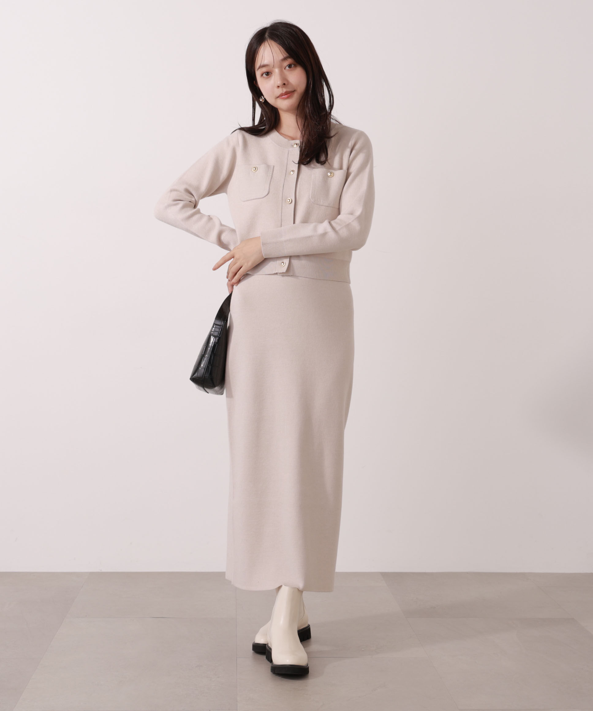 PROPORTION BODY DRESSING「ステッチニットSETUP 25AW」|ワンピース|