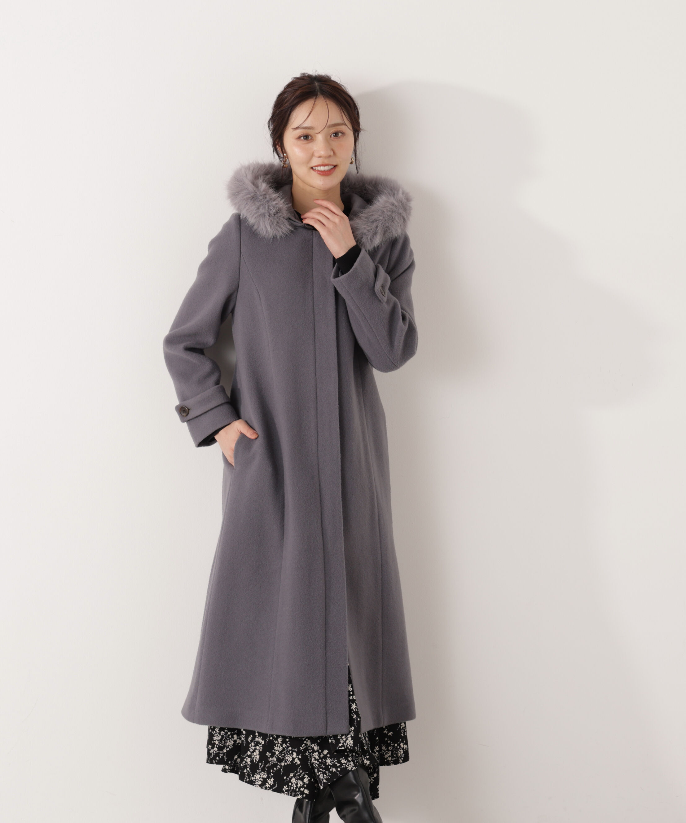 PROPORTION BODY DRESSING「フロントリボン花柄ドッキングワンピース　26SS」|ワンピース|