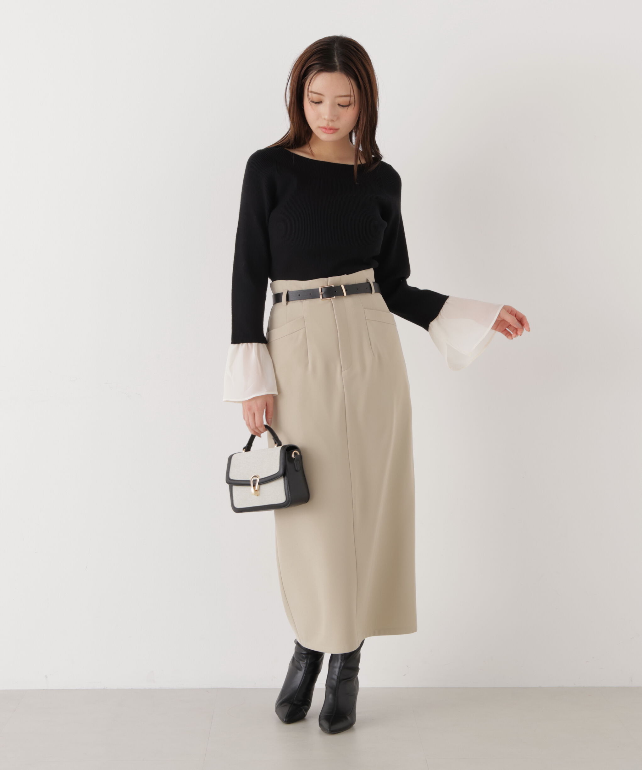 PROPORTION BODY DRESSING「〈a/mie〉ベーシックナロースカート　26SS」|スカート|