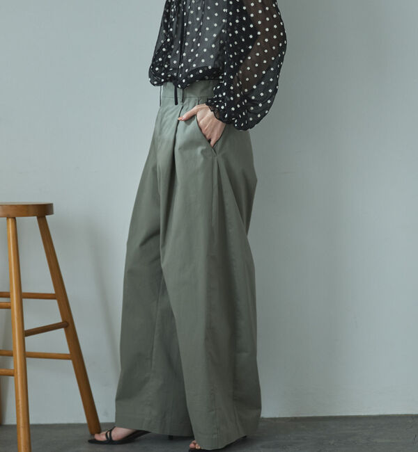 Doux archives「綿ストレッチバレルパンツ」|チノ|KHAKI