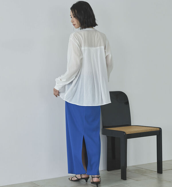 Doux archives「シャーリングバンドカラーブラウス」|シャツ・ブラウス|