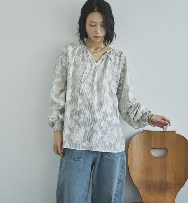 Doux archives「２ＷＡＹジャガードシャーリングブラウス」|シャツ・ブラウス|