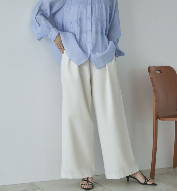 Doux archives「多機能ツータックワイドパンツ」|チノ|OFF WHITE