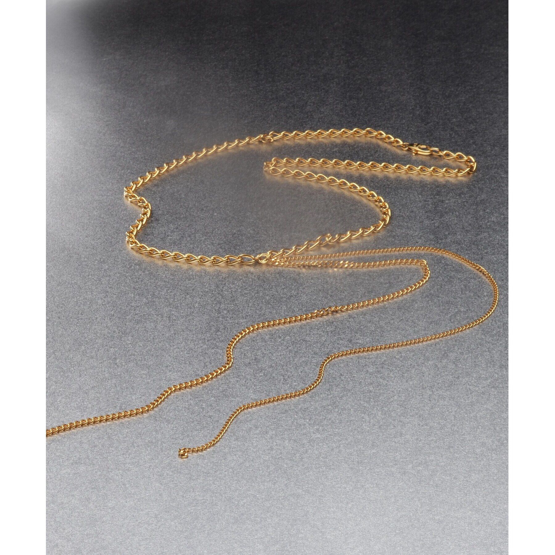 COCOSHNIK ONKITSCH「シルバー ミックスカーブチェーンフリンジ ネックレス GP」|ネックレス|