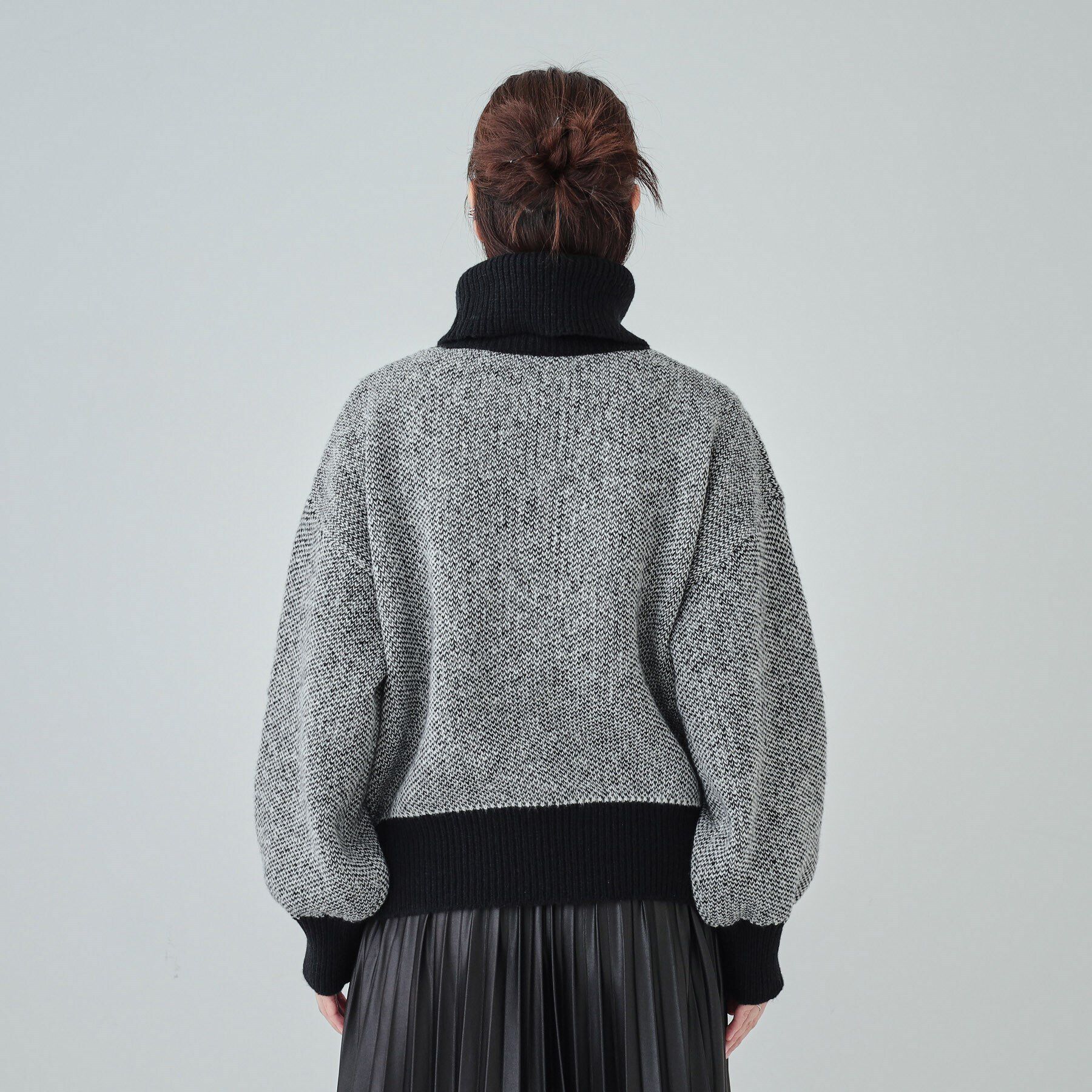 SHOO･LA･RUE「【S-LL】さりげないラメ感 配色ジャカード タートルネックニット」|ニット・セーター|