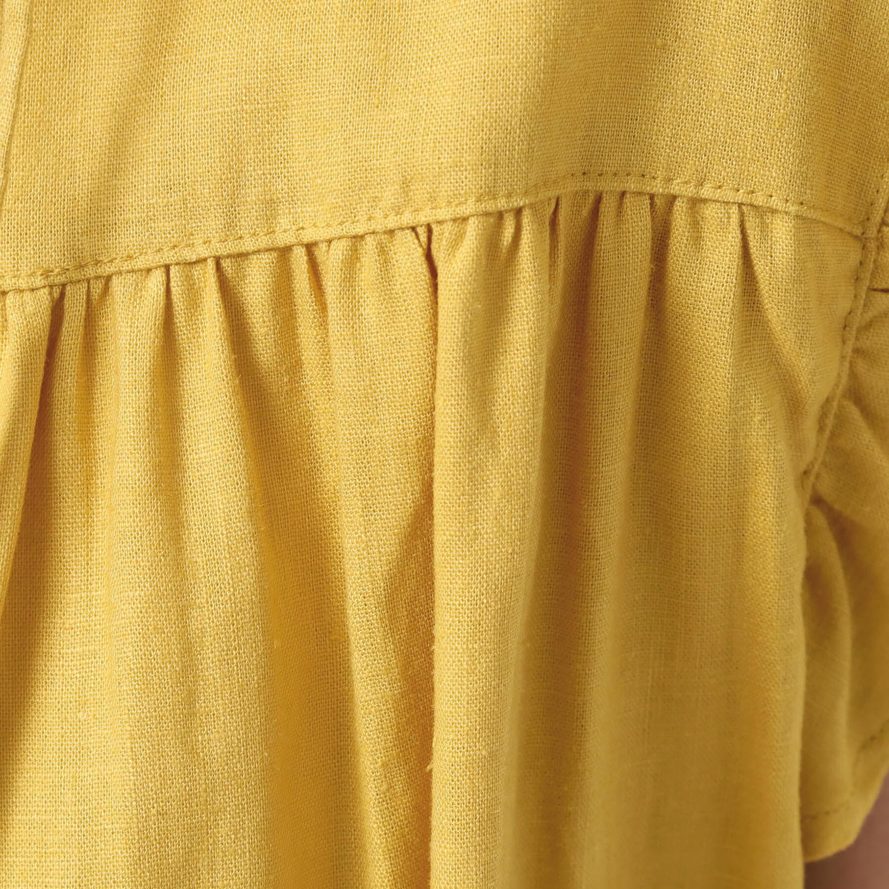 Dessin「【洗える】レーヨン麻フリルスリーブブラウス」|シャツ・ブラウス|