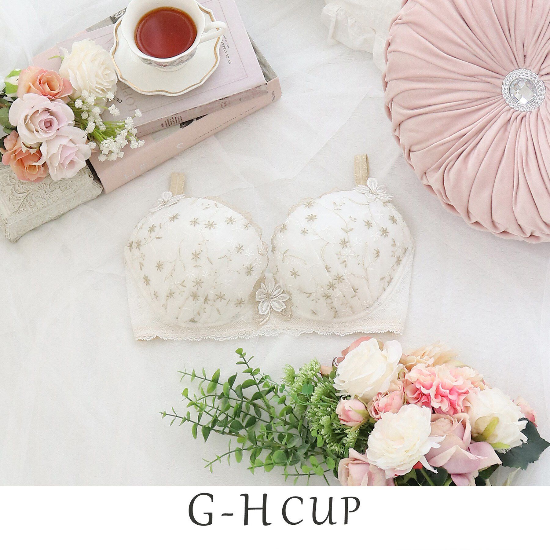 Risa Magli「リュシル ブラジャー」|インナー|ホワイト(001)