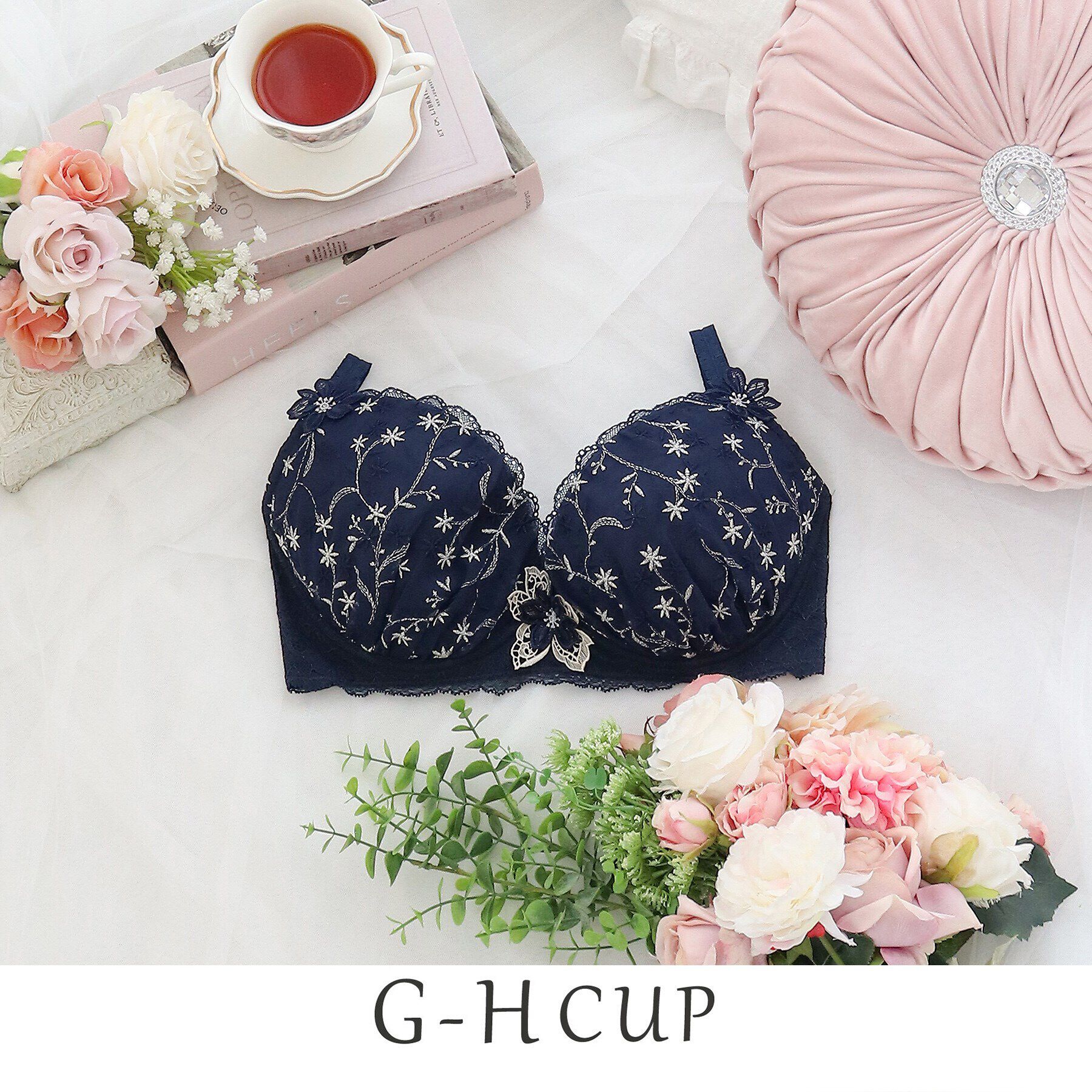 Risa Magli「リュシル ブラジャー」|インナー|ネイビー(093)